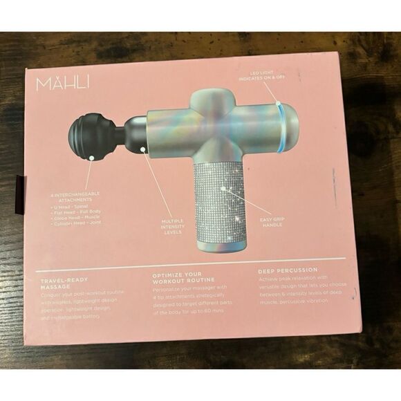 Mahli Elite Pro Series Cordless Percussion Massager Pink Rhinestone Bling NIB - Picture 2 of 4